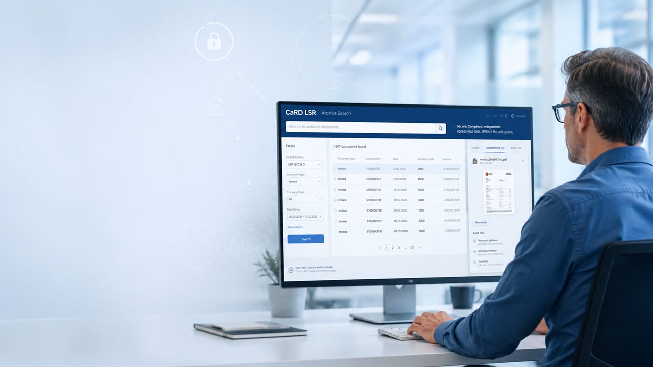 Dashboard of an SAP document management solution by CaRD