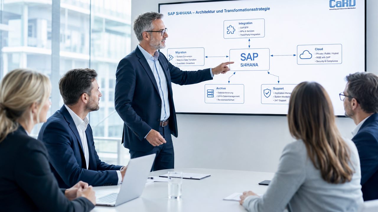 CaRD consulting on the SAP S/4HANA transformation in discussion with the customer team